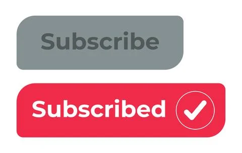 Subscribe flat social media web button set 스톡 일러스트