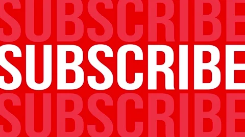 Subscribe Flickering Text Motion on Red Background Stock Footage 300054770