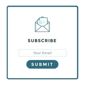 Subscribe form with envelope, email sign. Vector illustration Stock Illustration
