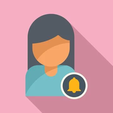 Subscribe girl icon flat vector. Notice letter Stock Illustration