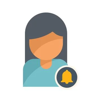 Subscribe girl icon flat vector. Notice letter 库存插图