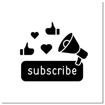 Subscribe glyph icon Stock Illustration