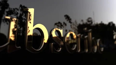 Subscribe gold animation luxury test on black background Stock Footage 122245254