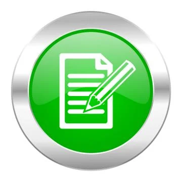 Subscribe green circle chrome web icon isolated. Stock Illustration