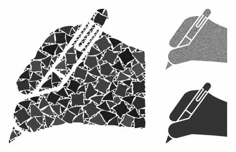 Subscribe hand Mosaic Icon of Bumpy Elements Stock Illustration