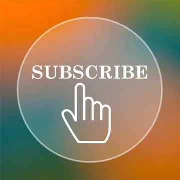 Subscribe icon. Internet button on colored  background.. Stock Illustration