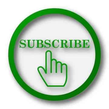 Subscribe icon. Internet button on white background.. Illustrazione stock