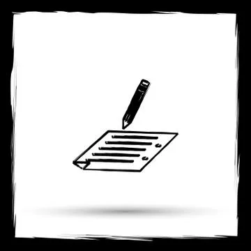 Subscribe icon. Internet button on white background. Outline design imitating Illustrazione stock