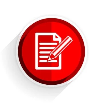 Subscribe icon, red circle flat design internet button, web and mobile app il Stock Illustration