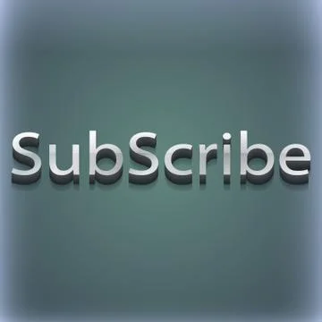 Subscribe icon symbol. 3D style. Trendy, modern design with space for your text Illustrazione stock