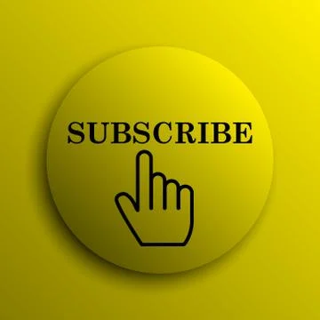 Subscribe icon. Yellow internet button.. 스톡 일러스트