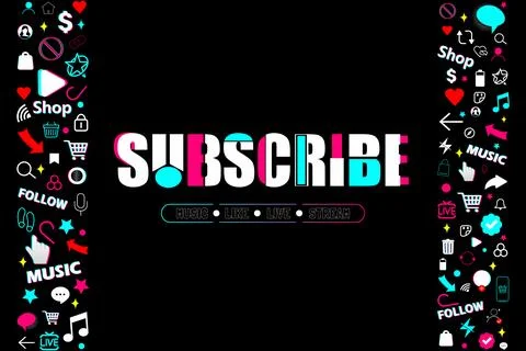 Subscribe isolated on black background. Subscribe to the channel Stockillustratie