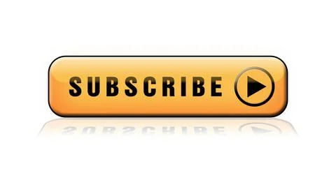 SUBSCRIBE lettering - orange button with reflections on the floor Illustrazione stock