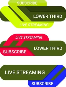 Subscribe Lower Third Bundle Editable Vector Design Pack Illustrazione stock