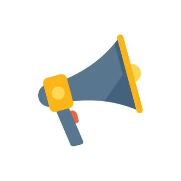 Subscribe megaphone call icon flat vector. Email newsletter Stock Illustration