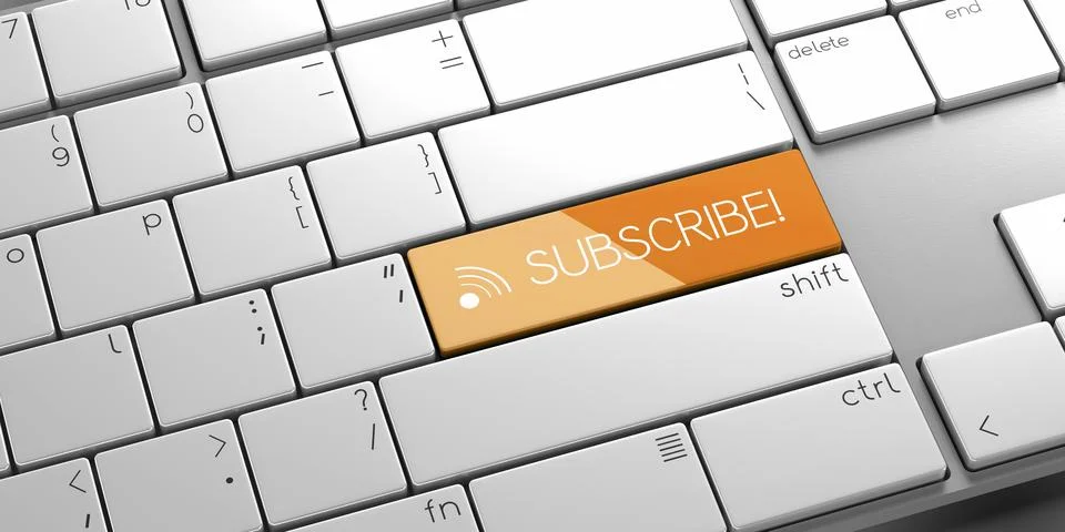 Subscribe - modern computer keyboard - 3D illustration Stock Illustration