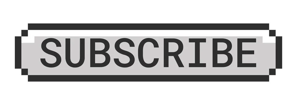 Subscribe monochrome pixel art button 스톡 일러스트