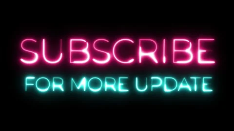 Subscribe for more update neon text animation Stock Footage 287404612