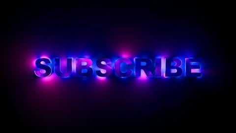 Subscribe Neon Text Loop with Vibrant Futuristic Gradient Glow Effect. Looped Video stock 320163749
