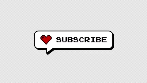 Subscribe neubrutalism 8-bits pixel art comment balloon. Alpha. Видео 316774632