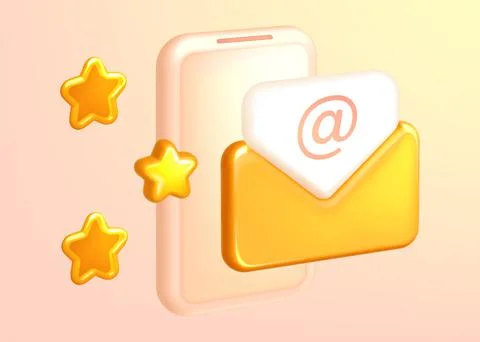 Subscribe to newsletter 3d vector render Stock Illustration