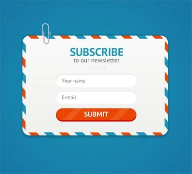 Subscribe to Newsletter Form. Vector Stock Illustration