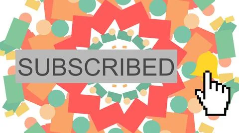 Subscribe notification and subscribed button mouse arrow cursor click to allo Illustrazione stock