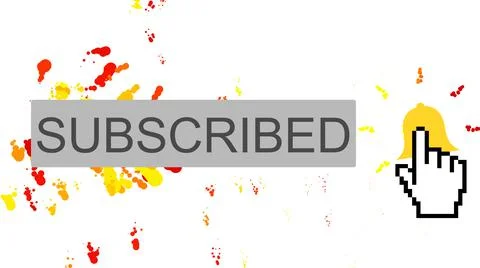 Subscribe notification and subscribed button mouse arrow cursor click to allo Illustrazione stock