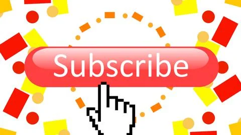 Subscribe notification and subscribed button mouse arrow cursor click to allo 스톡 일러스트