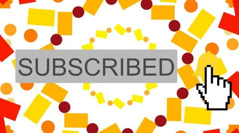 Subscribe notification and subscribed button mouse arrow cursor click to allo Illustrazione stock