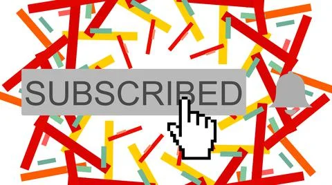 Subscribe notification and subscribed button mouse arrow cursor click to allo Illustrazione stock