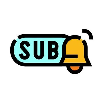 Subscribe notification bell icon for online multimedia content Stock Illustration