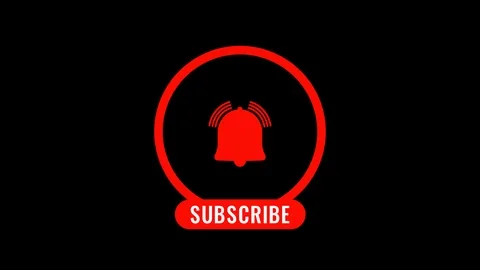 Subscribe notification button with red ringing bell motion graphics. Seamless Stock Footage 119512690