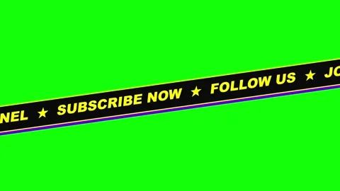Subscribe Now and Follow Us Social Media Banner Lower Third on Green Screen Vídeos de archivo 343906066