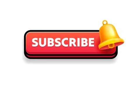 Subscribe now, bell notification for new content. Vector illustration Stock Illustration