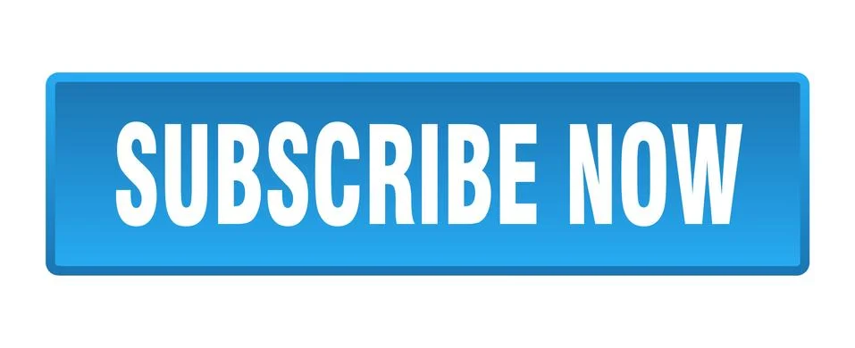 Subscribe now button. subscribe now square blue push button Illustrazione stock