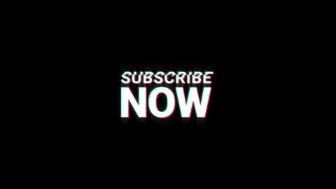 Subscribe now glitch Graphic vintage twitched text effect 4k video animation Stock Footage 312975111