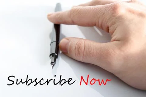 Subscribe now Hand Concept Stock Photos
