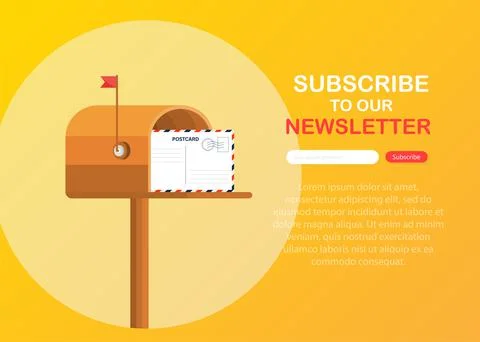 Subscribe Now For Our Newsletter. Subscribe Button Template. Illustrazione stock
