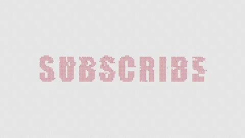 Subscribe now. A pulsating lettering with a glitch effect of glowing dots. Stock Footage 137532771