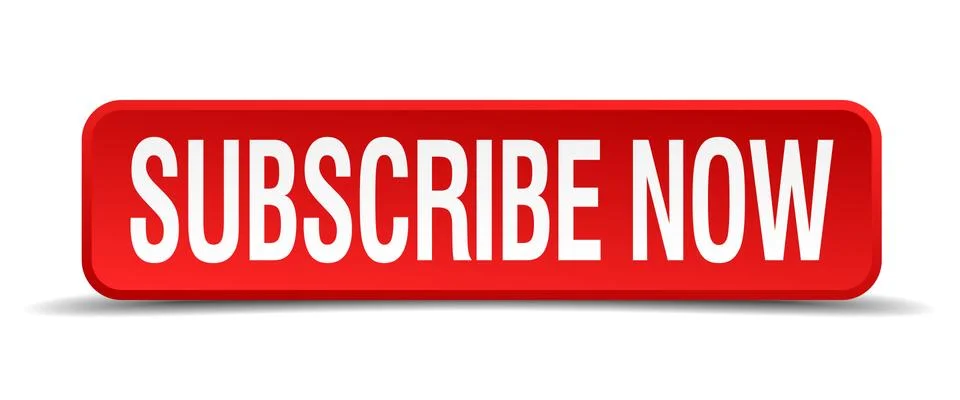 Subscribe now red 3d square button isolated on white Stock Illustration