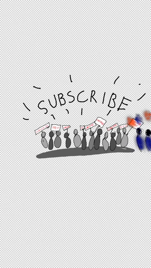 Subscribe now shouting crowd alpha channel 2d animation Stock Footage 337220677
