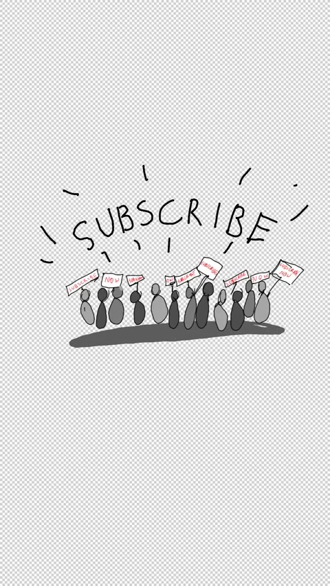 Subscribe now shouting crowd alpha channel 2d animation Stock Footage 338252293