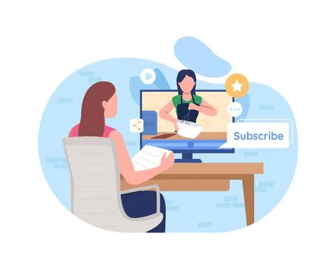 Subscribe to online cooking class 2D vector web banner, poster Illustrazione stock