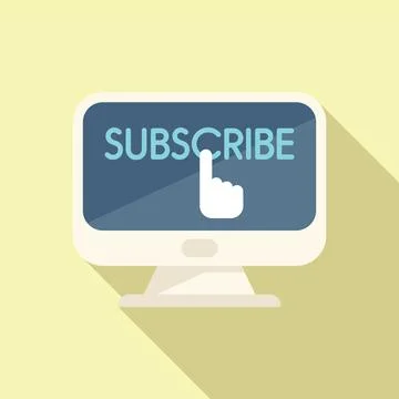 Subscribe online icon flat vector. Letter notice Stockillustratie