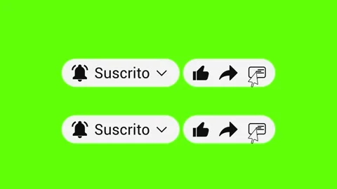Subscribe Pack Spanish – Bell Like Share Comment – 4K Green Screen Stock Footage 325654062