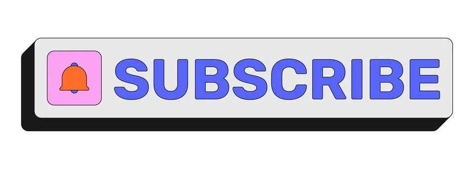 Subscribe rectangular UI web button Illustrazione stock