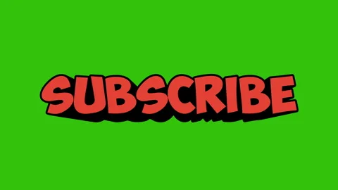 Subscribe Red 3D Shiny Text on green background animation. Video stock 253621636