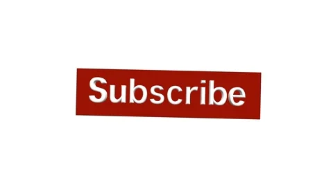Subscribe Red Button Text for Streaming Engaging Subscribers White Background Stock Footage 302896123