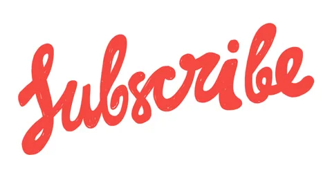 Subscribe red color hand drawn doodle button. Video 4K. Video with alpha channel Stockbeeldmateriaal 135725809